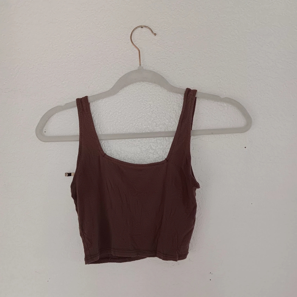Joah Brown cropped tank top. Size XS/S. Brown.